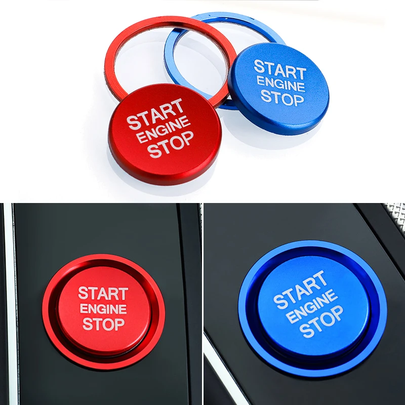Car Interior Engine Ignition Start Stop Push Button Stickers Cover For