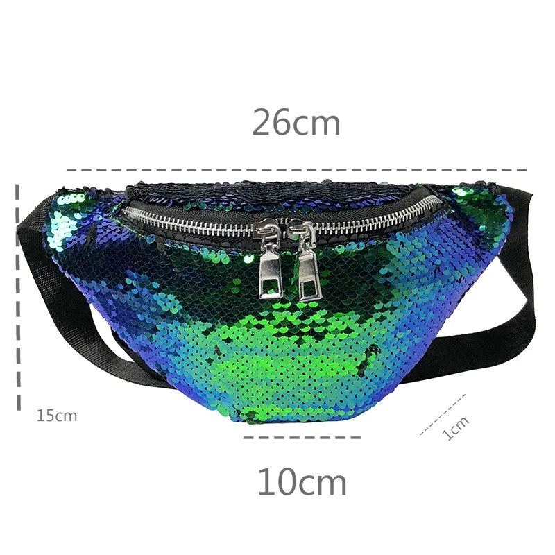 Miyahouse Новый Fanny Pack Русалка Блестки дамы талии модные спортивные использования Сияющий женский нагрудный карман для женщин Фанни пакеты