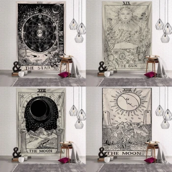 

Tarot Sun and Moon Pattern Tapestry Indian Mandala Wall Hanging Tapestries Bohemia Gypsy Home Bedroom Decor Tapestry