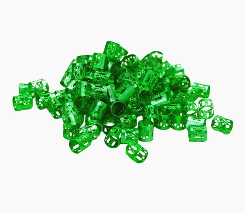 100 PCS/Set Adjustable Dreadlock Beads Tube Ring for Braids Hair Beads Braid Cuff Clip Cute Hair Accessories - Цвет: 100Pcs Green