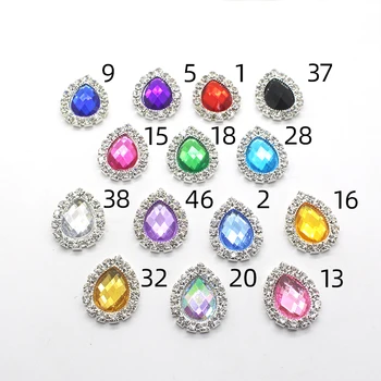 

10pcs/lot17*21mm metal Water drop rhinestoneMaterial AcrylicMaterial MixDIY clothes, crafts, sewing, handmade jewelry accessorie