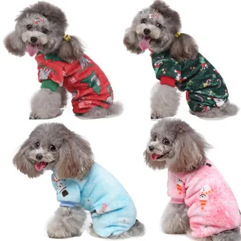 

Fleece Pet Dog Clothes Jacket Pet Pajamas Pet Home Clothing Clothes for Dogs Printed Winter Cartoon Dog Jumpsuits Rompers