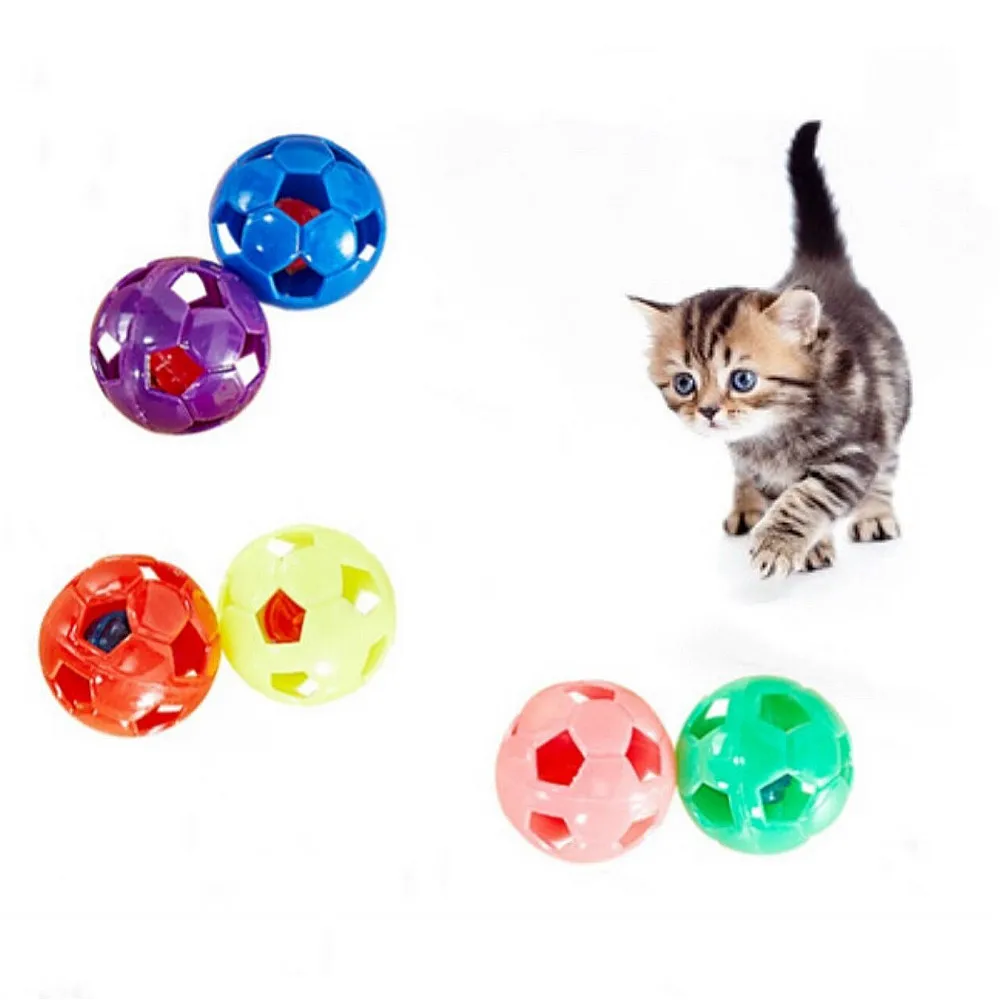 

Plastic Cat Toy Ball with Bell Ring Playing Chew Rattle Scratch Plastic Ball Interactive Cat Training Toys Pet Cat Supply@04