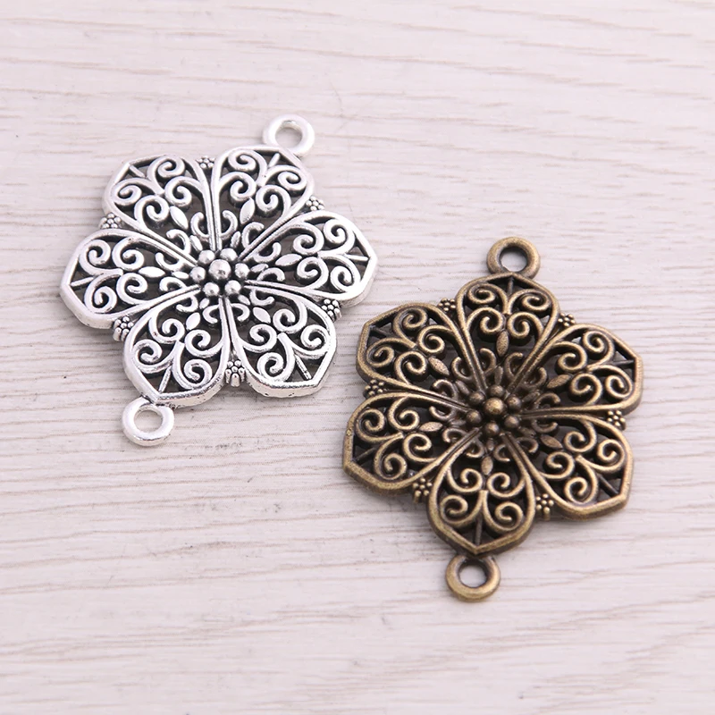Charms Connector Jewelry Making 12pcs 28 40mm Color Flower Charms
