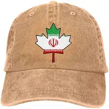 Iran Flag Канада Кленовый лист унисекс джинсовая ткань Дальнобойщик шляпа регулируемая бейсболка