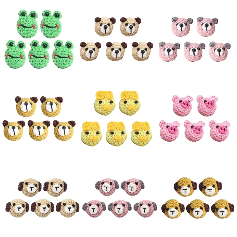 

5 Pcs/Pack Handmade Crochet Woolen Animal DIY Pacifier Clip Chain Accessories