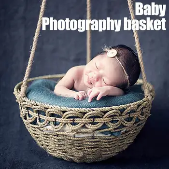 

2019 New Newborn Photography Prop Basket Posing Nest Newborn Baby Posing Photo Prop Bowl-shape Hanging Basket Baby Posing Prop