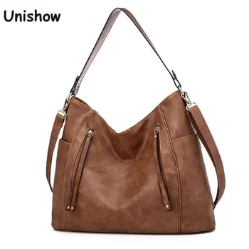 

Solid Vintage Pu Leather Women Shoulder Bags 2020 Large Casual Female Totes Brand Designer Ladies Handbag Women Crossbody Bags