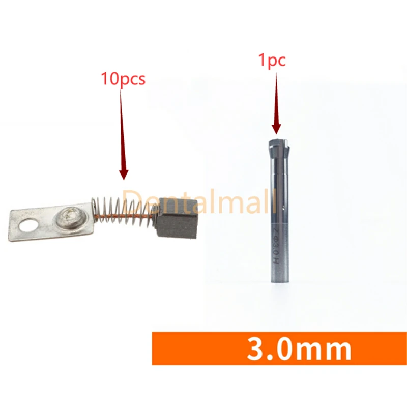 3.0mm set 10 шт. микромотор наконечник Углеродные щетки+ Стоматологическая лаборатория микромотор Marathon аксессуар патрон - Цвет: 3.0mm set