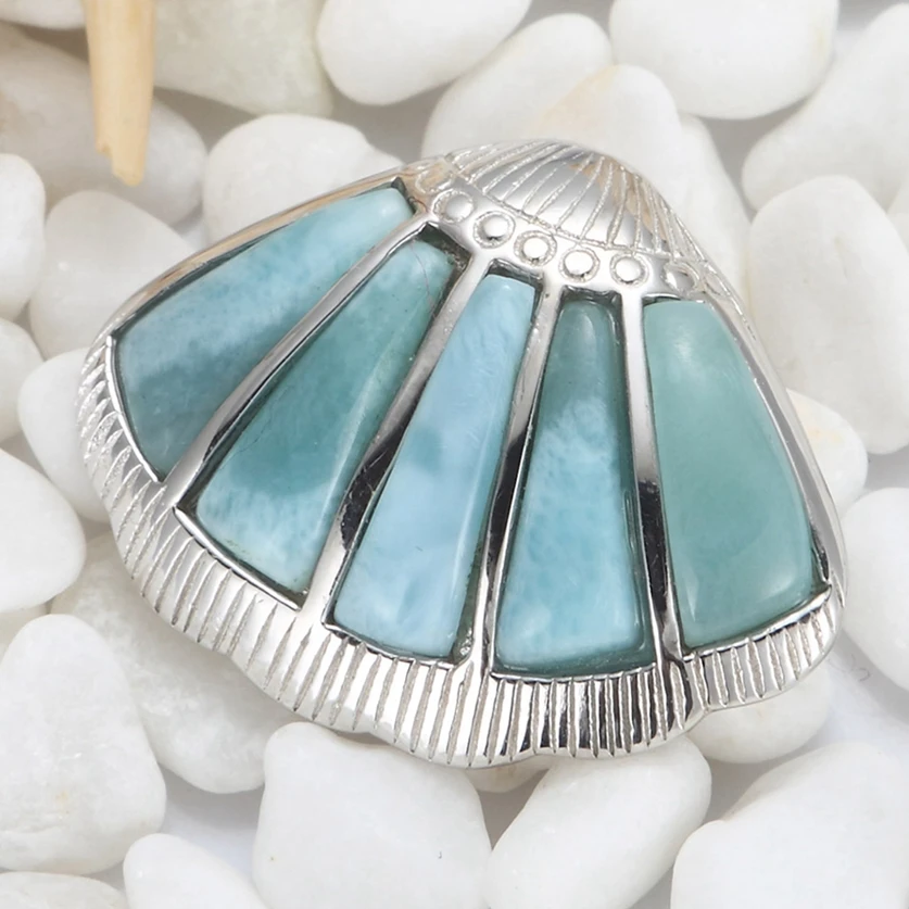 Eulonvan Роскошные Larimar натуральный камень свадебные ювелирные изделия из стерлингового серебра 925 пробы Подвески для женщин рождественские подарки Взрывные Модели S-3799