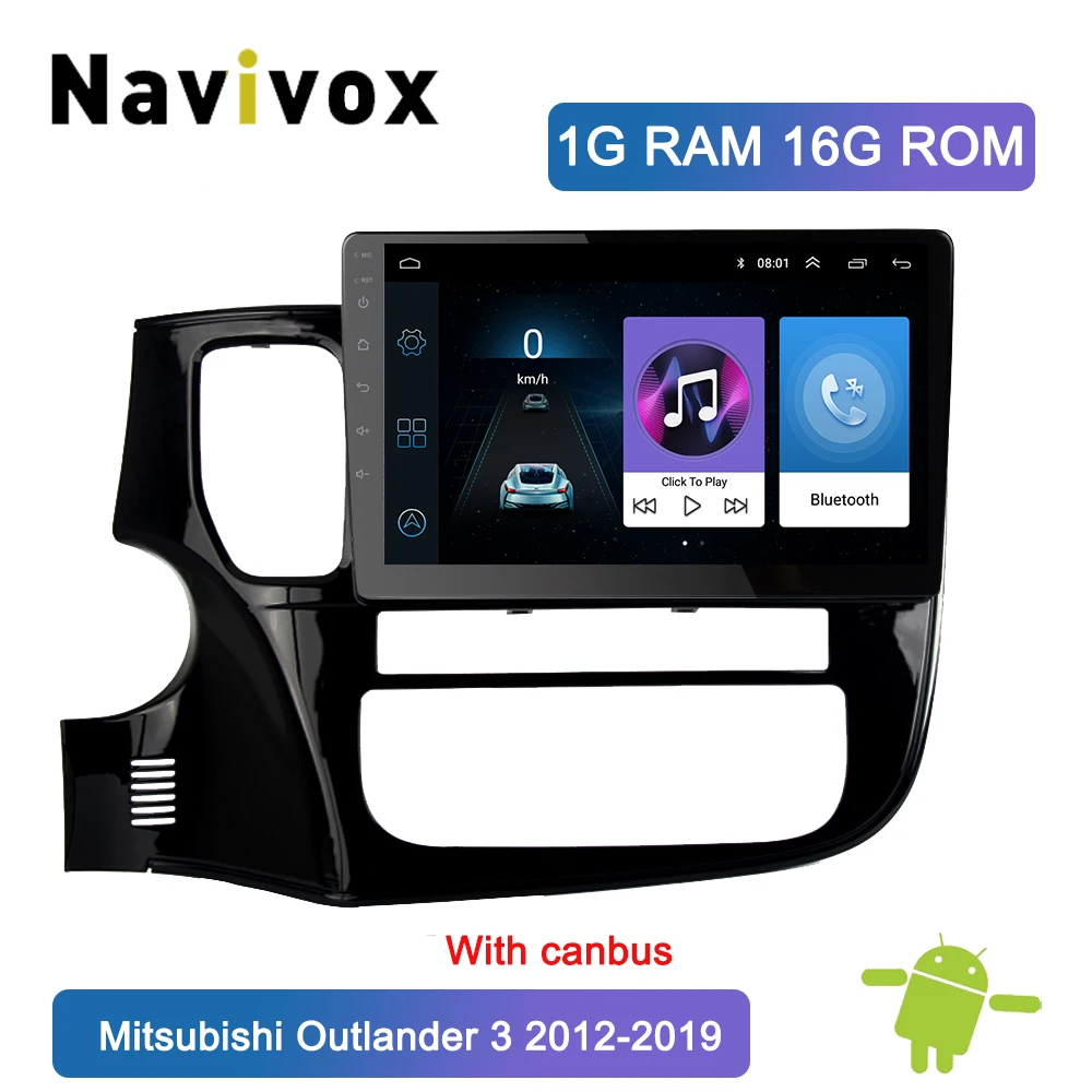 Top 10.1" 2din Android 8.1 9.0 Car DVD Player for Mitsubishi Outlander 3 2013 2014 2015 2016 2017 2018 Car Radio GPS Navigation WIFI 0