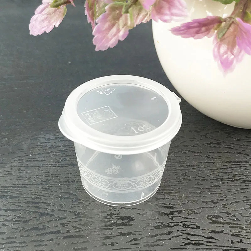 100 шт прозрачный мини толстый вкус пластиковая чашка новая маленькая круглая коробка на вынос упаковка кружки с крышками кухонные аксессуары