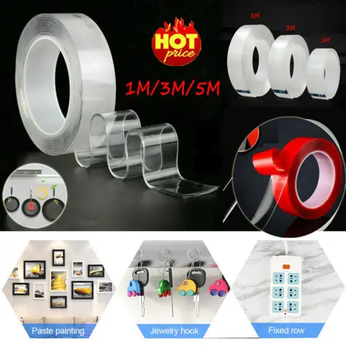 

Double-sided Grip Tape Traceless Washable Technology Reuse Adhesive Tape Nano Invisible Gel Pad