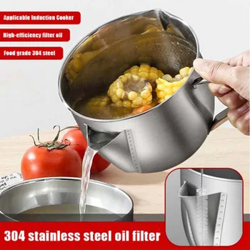 

Oil Separator Bowl Stainless Steel Oil Soup Separator Pot To Reduce Fat Intake for Healthy Cooking HG99