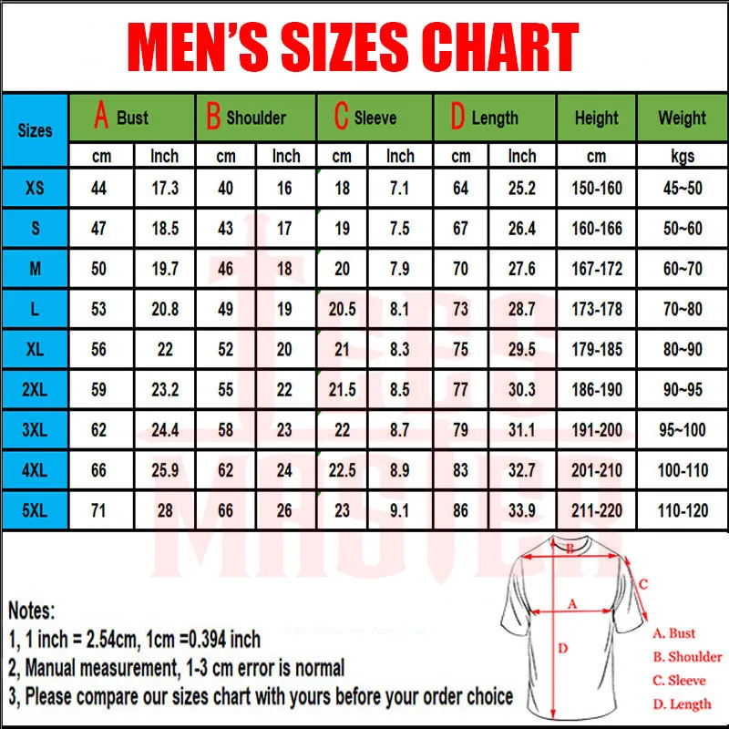 Men's Size Chart(4XL-5XL)