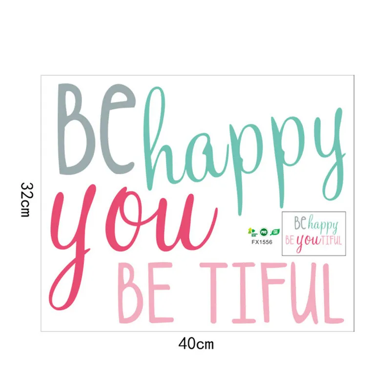 Be Happy Multicolor English Rumors DIY Stickers Home Decoration Wall Stickers Muraux Pour Enfants Chambres 30SEP605