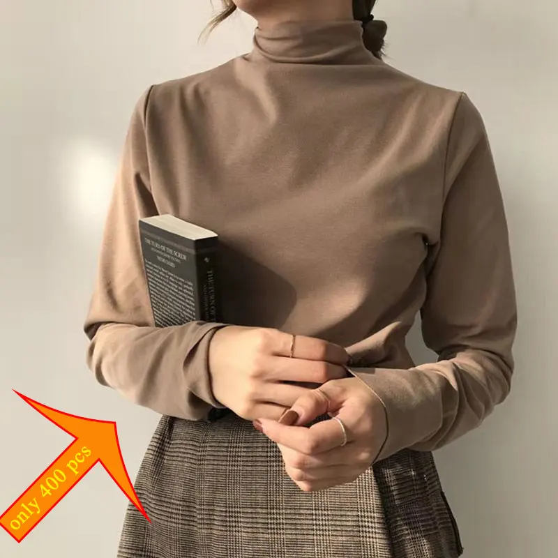 

2019 Women Sweater Femme Autumn Turtleneck Sweater Long Sleeve Women White Sweater jumper Pullovers Tricot Pull Femme