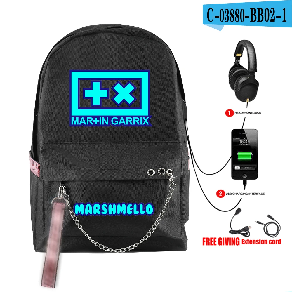 DJ Marshmallow рюкзак модные школьные рюкзаки для мальчиков и девочек студенческие сумки Оксфорд USB зарядное устройство многофункциональная дорожная сумка для ноутбука - Цвет: B