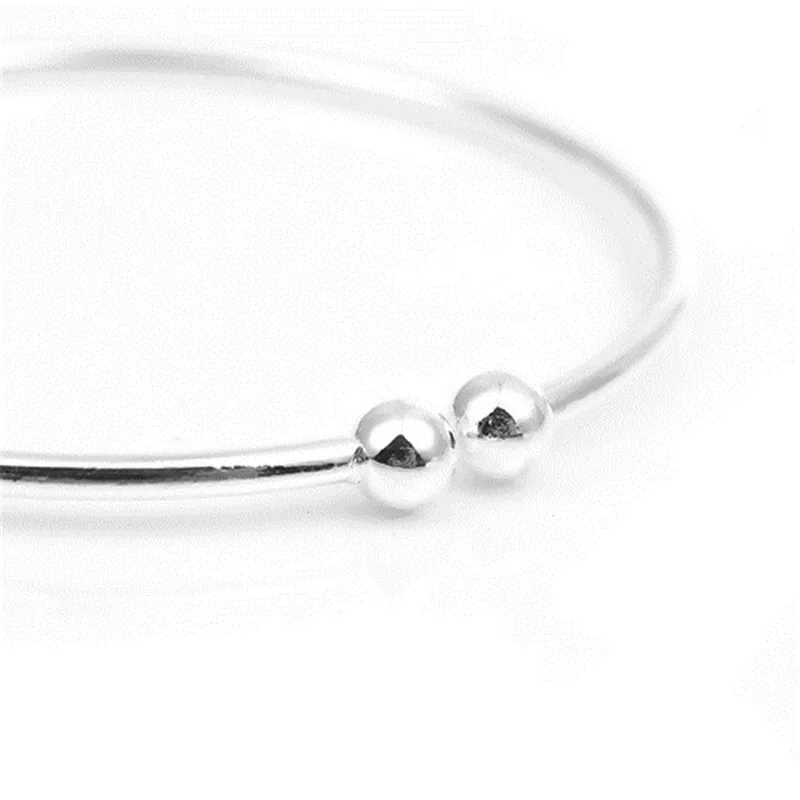DoreenBeads мода сплав на железной основе открытый манжеты браслеты круг кольцо серебро Цвет Ювелирные изделия Подвески 18,5 см длинные, 2 шт