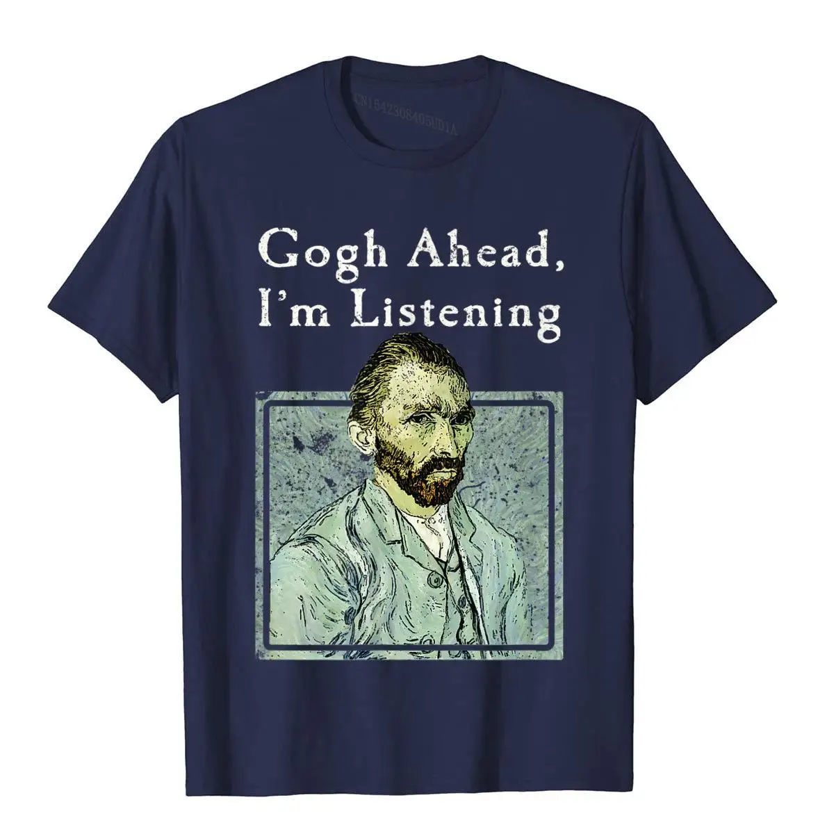 Van Gogh Shirt Funny Gogh Ear Joke Art Shirt__B9050navy