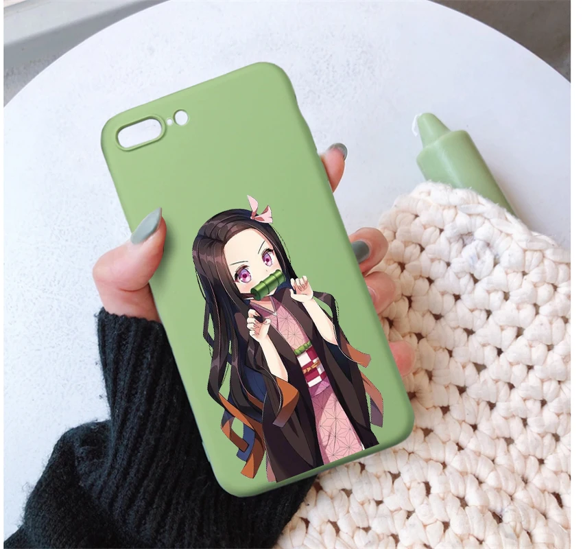 Kamado Nezuko Kimetsu no Yaiba Demon Slayer TPU цветной мягкий чехол для телефона iphone 6/6s 7/8, 7 Plus/8 Plus, X, XS i11 i11pro
