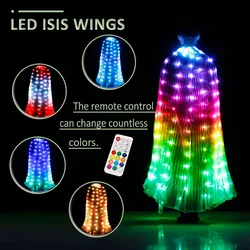 Alas LED Luminous Wing For Dance Light Up Isis Rainbow Color Wing Glowing Dancewear Remote Control Circus Led Isis Costumes