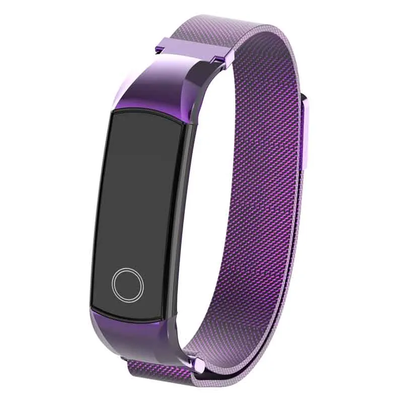 Металлическое запястье для huawei Honor Band 4 5 ремешок из нержавеющей стали магнитный ремешок для наручных часов спортивные часы браслет ремень аксессуары - Цвет: Purple