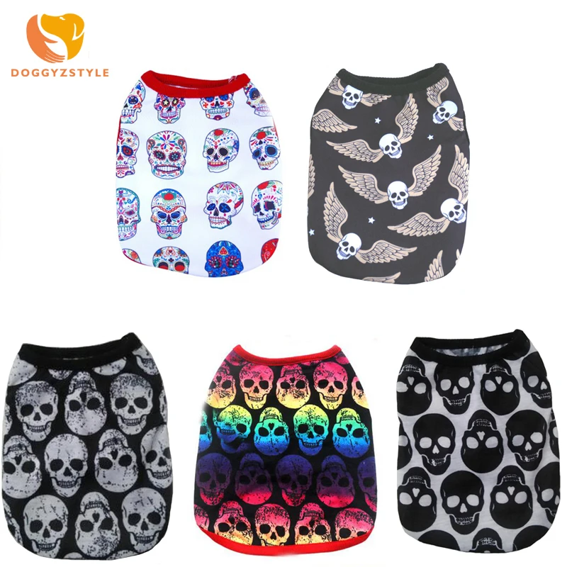 6 видов стилей жилет для домашних животных футболка с крутым черепом весна лето