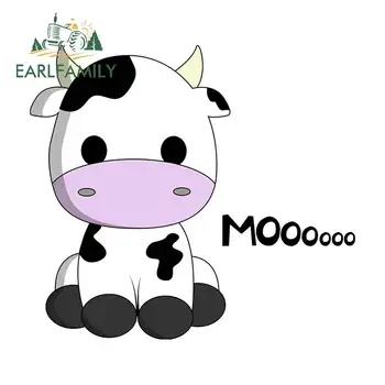 

EARLFAMILY 13cm x 11.8cm for Cute Cow Funny JDM Car Stickers DIY Waterproof Decoration Anime Decals Suitable for VAN RV SUV