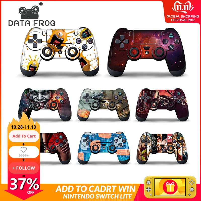 

Data Frog Protective Cover Sticker For PS4 Controller Skin For Playstation 4 Pro Slim Decal Accessories 15 Styles