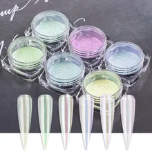 6 цветов металлик дизайн ногтей УФ гель полировка хром краска с хлопьями пыль украшения маникюрная пилка Блеск порошок