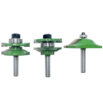 

8Mm Shank 3Pcs Door Panel Cabinet Tenon Router Bit Cabinet Rail & Stile Set Panel Raiser Ogee Milling Cutter for Wood Mc02033