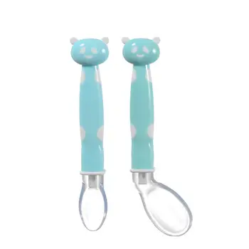 

2PCS/Set Baby Silicone Spoon Cartoon Cute Figure Spoon Feeding Tableware