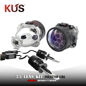 

2.5 Inch Blue Coating Honeycomb Mini Bi Xenon Projector Lens H1 CSP LED Fit H4 H7 Car Motorcycle Headlight Headlamp assembly kit