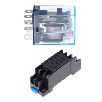 

1PCS LY2NJ HH62P Relay DPDT micro mini relay Or socket base holder PTF08A 220V AC coil general purpose