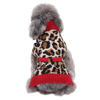 

Pet Dog Clothes Teddy Small Dog Leopard Sweater New Style Autumn/Winter