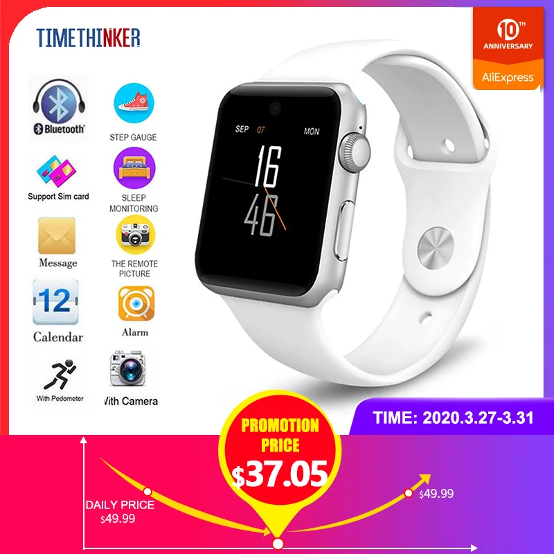 

Timethinker DM09 Smart Watch Camera HD Sports Smartwatch Bluetooth Call SIM Card Relogios GSM Facebook WhatsApp Twitter Watches