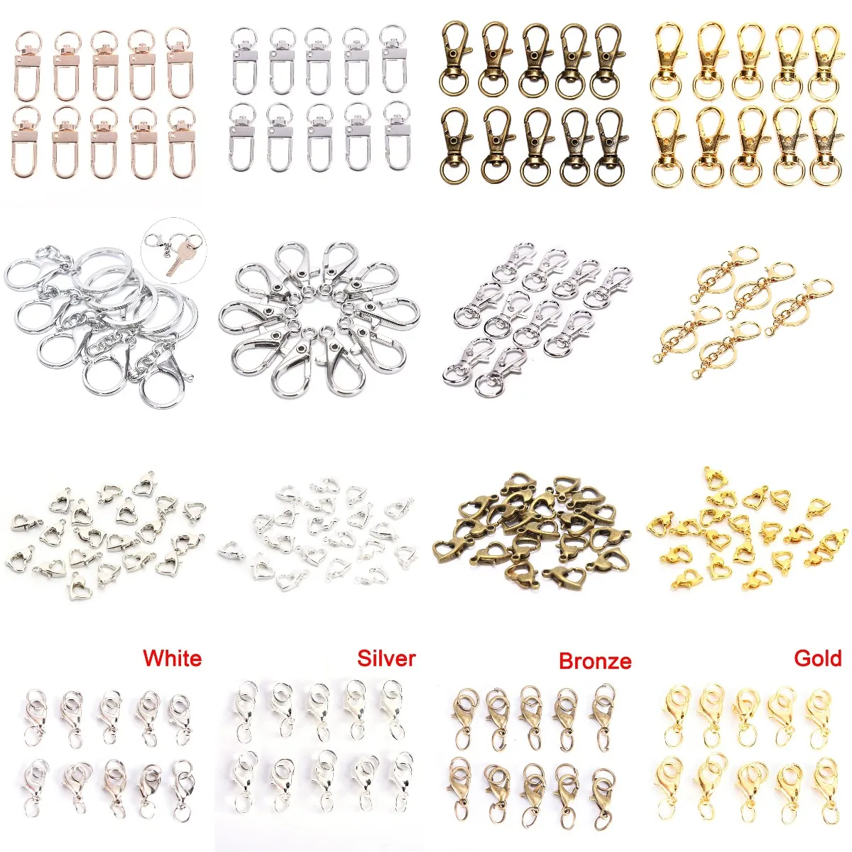 5/10/20pcs Snap Lobster Clasp Hooks Silver，Gold Plated DIY Jewelry Making Findings For Keychain Neckalce Bracelet Supplies