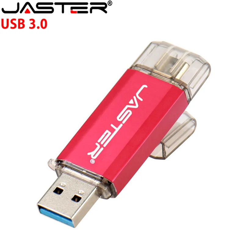 JASTER type-C OTG флеш-накопитель USB 3,0 64 ГБ 32 ГБ 16 ГБ флеш-накопитель смартфон память Мини USB карта type-C 3,1 двойной разъем