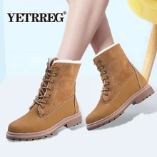 Г. Новые зимние женские замшевые теплые зимние ботинки женские модные ботинки на шнуровке, черные Нескользящие плюшевые повседневные ботинки, женские ботинки