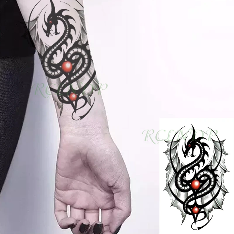 Waterproof Temporary Tattoo Sticker Roraing Dragon Red Ball Fashion Fake Tatoo Flash Tatto Arm Leg Body Art For Women Men Temporary Tattoos Aliexpress