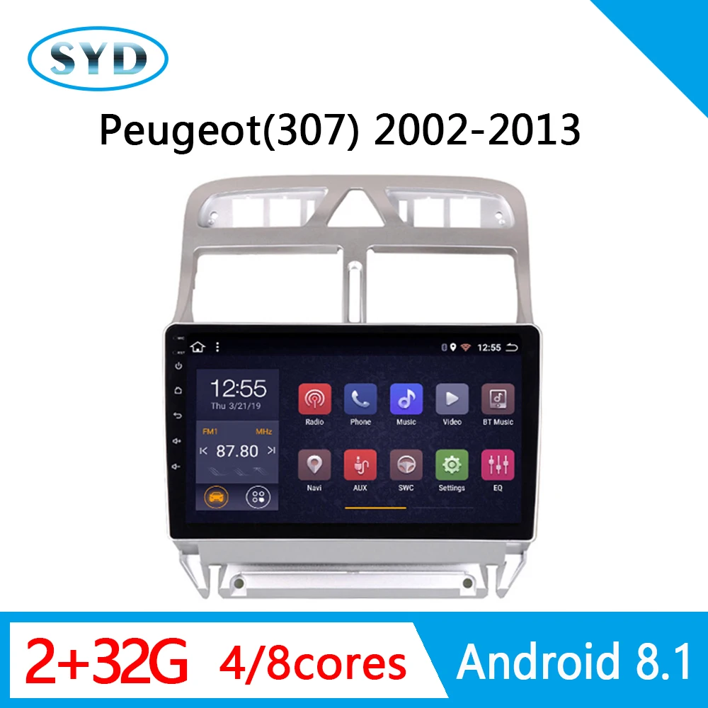 Автомобильный мультимедийный центр RAM 2G для Peugeot 307 2002-2013 радио стерео 1 din Android 8 GPS