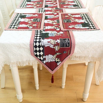 

Chef Table Runner With Tassels Washable Dining Table Decorative Placemats For Party Decor