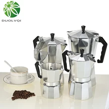 Cafetera de aluminio Duolvqi Durable Moka cafetera Expresso olla del percolador práctica tetera de café de Moka 50/100/150/300/450/600ml