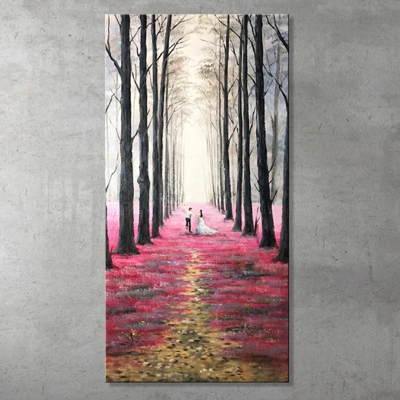 

Mintura,Handmade Handpainted Modern Landscape Happy Couple Lover Oil Paintings On Canvas,Wall Art,Picture Living Room Home Decor