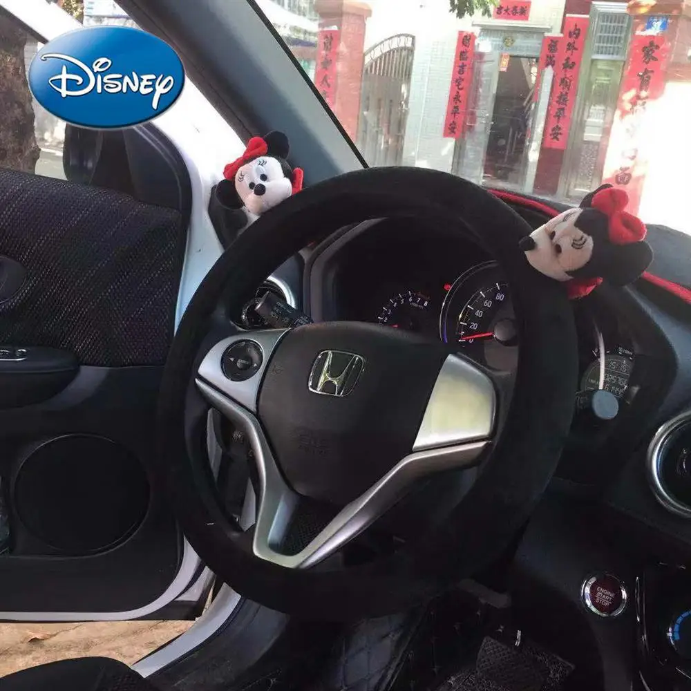 RONSHIN Cute Cartoon Steering Wheel Cover Mickey Car Auto Accessories Indoor Cover Women Steering Whee Cover Minnie 