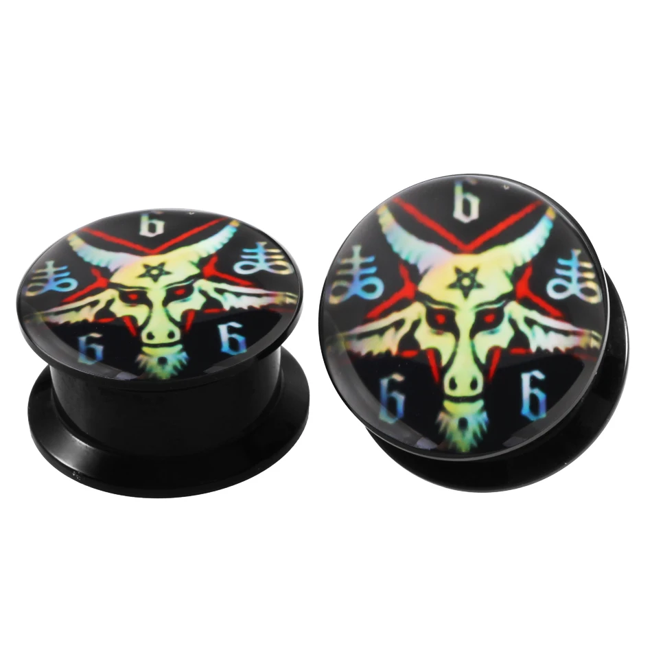 Заглушки для ушей черные акриловые заглушки с винтовым креплением туннельные