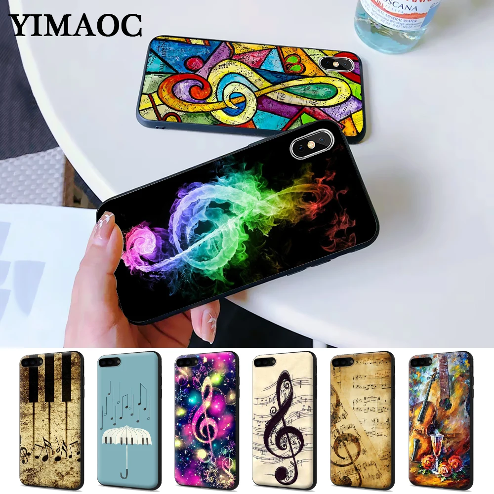 

old musical note Music Silicone Case for iPhone 5 5S 6 6S Plus 7 8 X XS Max XR