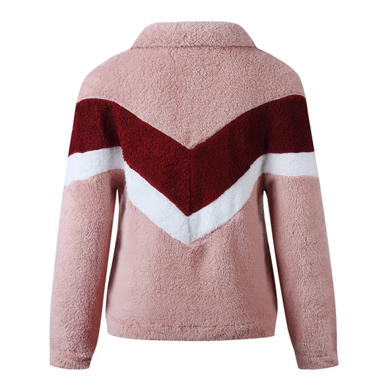 Женская мода, зимняя флисовая толстовка на молнии, лоскутное пальто, уличная Осенняя Повседневная Толстовка с длинными рукавами, пуловеры, 1
