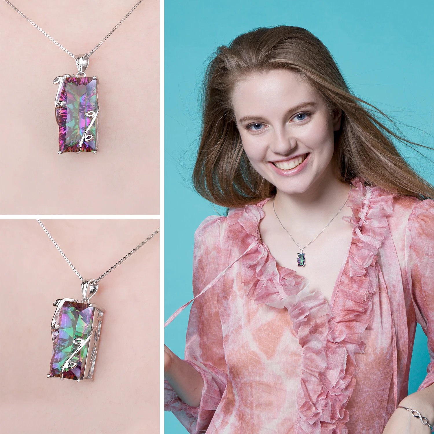 Rainbow Fire Topaz Necklace - Image 3